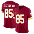 Washington #85 Okonkwo Player Football V Neck Short Sleeve Red Jersey Chig For Men Youth Women Gift