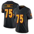 Washington #75 Paul Player Football V Neck Short Sleeve Black Jersey Chris For Men Youth Women Gift