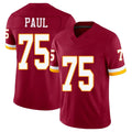 Washington #75 Paul Player Football V Neck Short Sleeve Red Jersey Chris For Men Youth Women Gift