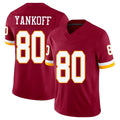 Washington #80 Yankoff Player Football V Neck Short Sleeve Red Jersey Colson For Men Youth Women Gift