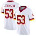 Washington #53 Johnson Player Football V Neck Short Sleeve White Jersey DJ For Men Youth Women Gift