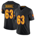 Washington #63 Brunskill Player Football V Neck Short Sleeve Black Jersey Daniel For Men Youth Women Gift