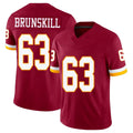 Washington #63 Brunskill Player Football V Neck Short Sleeve Red Jersey Daniel For Men Youth Women Gift