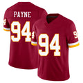 Washington #94 Payne Player Football V Neck Short Sleeve Red Jersey Daron For Men Youth Women Gift