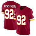 Washington #92 Armstrong Player Football V Neck Short Sleeve Red Jersey Dorance For Men Youth Women Gift