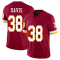 Washington #38 Davis Player Football V Neck Short Sleeve Red Jersey Fred For Men Youth Women Gift