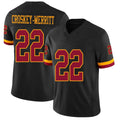 Washington #22 Croskey-Merritt Player Football V Neck Short Sleeve Jersey Black Jacory For Men Youth Women Gift