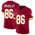 Washington #86 Bradley Player Football V Neck Short Sleeve Red Jersey Jaden For Men Youth Women Gift