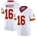 Washington #16 Moody Player Football V Neck Short Sleeve White Jersey Jake For Men Youth Women Gift