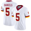 Washington #5 Daniels Player Football V Neck Short Sleeve White Jersey Jayden For Men Youth Women Gift