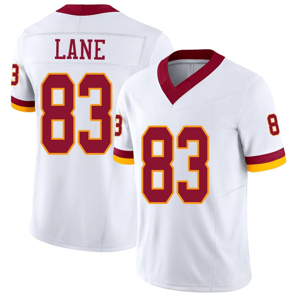 Washington #83 Lane Player Football V Neck Short Sleeve White Jersey Jaylin For Men Youth Women Gift