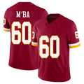 Washington #60 M'ba Player Football V Neck Short Sleeve Red Jersey Jeffrey For Men Youth Women Gift