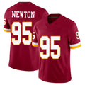 Washington #95 Newton Player Football V Neck Short Sleeve Red Jersey Jer'Zhan For Men Youth Women Gift