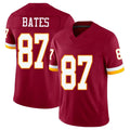Washington #87 Bates Player Football V Neck Short Sleeve Red Jersey John For Men Youth Women Gift