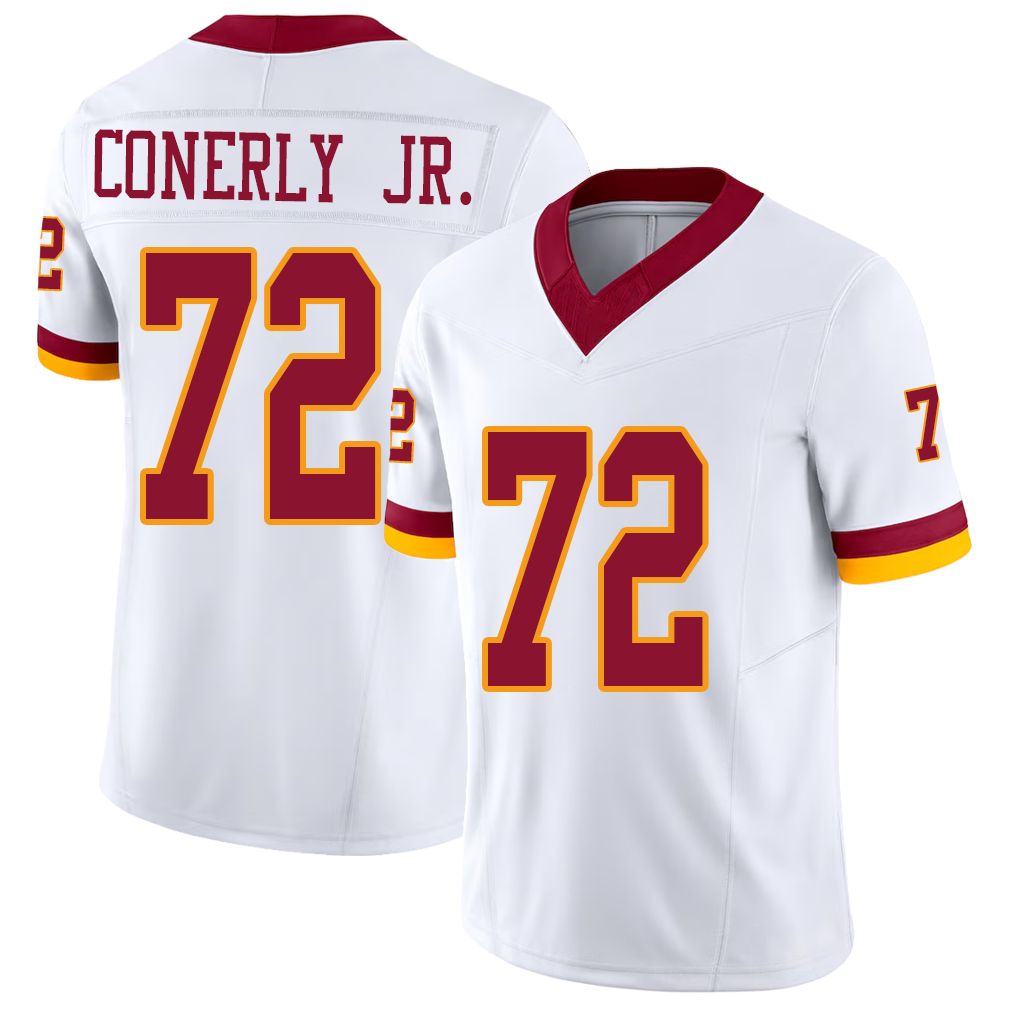 Washington #72 Conerly Jr. Player Football V Neck Short Sleeve White Jersey Josh For Men Youth Women Gift