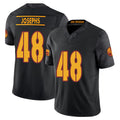Washington #48 Josephs Player Football V Neck Short Sleeve Black Jersey Joshua For Men Youth Women Gift