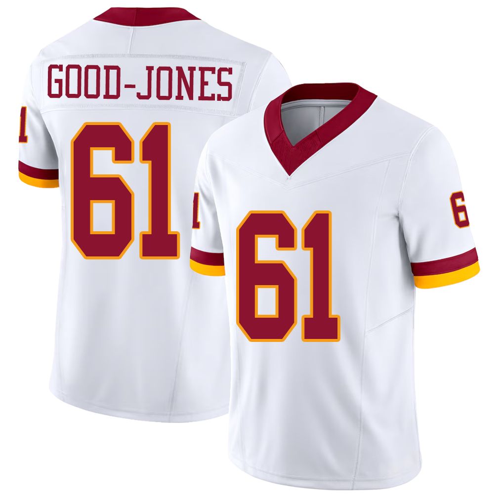 Washington #61 Good-Jones Player Football V Neck Short Sleeve White Jersey Julian For Men Youth Women Gift