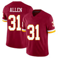 Washington #31 Allen Player Football V Neck Short Sleeve Red Jersey Kaytron For Men Youth Women Gift