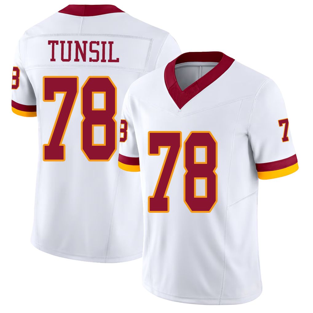 Washington #78 Tunsil Player Football V Neck Short Sleeve White Jersey Laremy For Men Youth Women Gift
