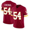 Washington #54 Chenal Player Football V Neck Short Sleeve Red Jersey Leo For Men Youth Women Gift