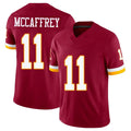 Washington #11 McCaffrey Player Football V Neck Short Sleeve Red Jersey Luke For Men Youth Women Gift