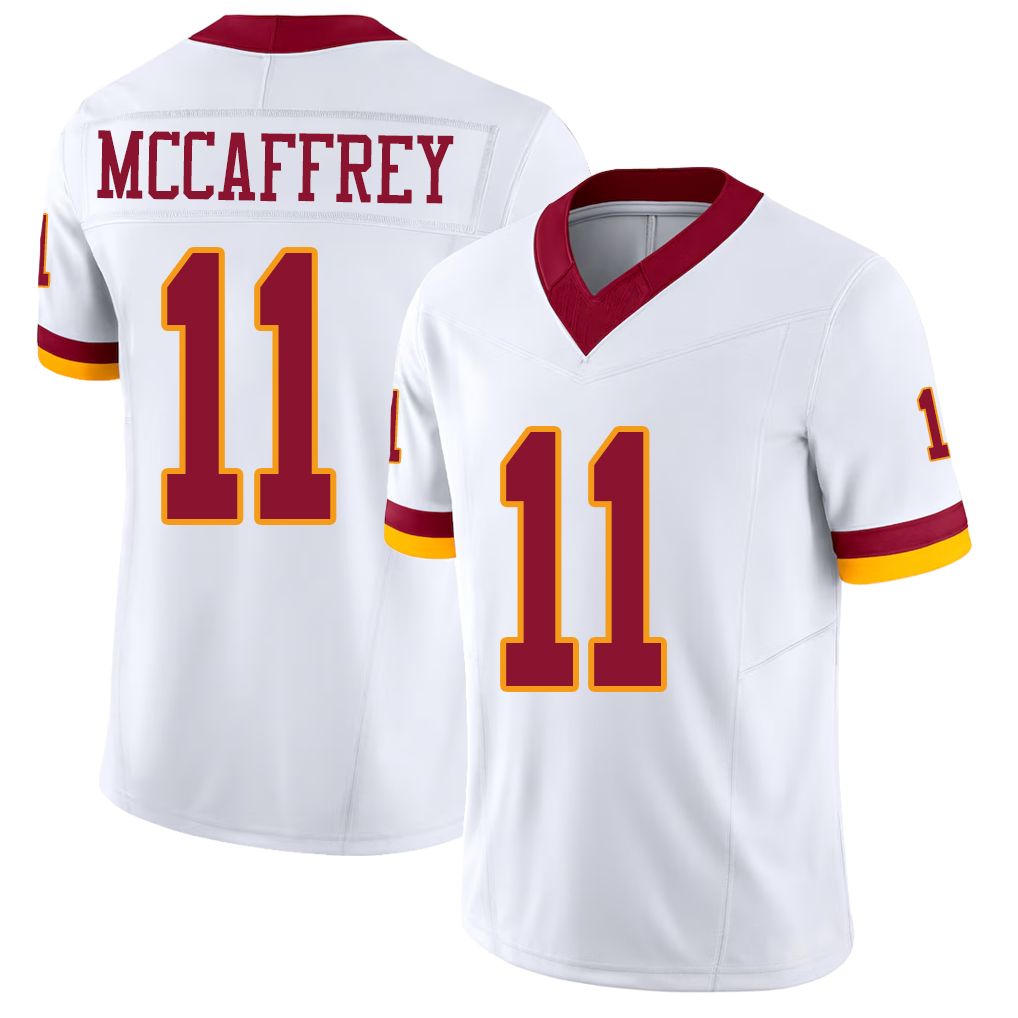 Washington #11 McCaffrey Player Football V Neck Short Sleeve White Jersey Luke For Men Youth Women Gift