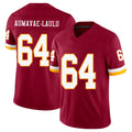 Washington #64 Aumavae-Laulu Player Football V Neck Short Sleeve Red Jersey Malaesala For Men Youth Women Gift