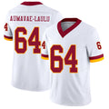 Washington #64 Aumavae-Laulu Player Football V Neck Short Sleeve White Jersey Malaesala For Men Youth Women Gift