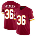 Washington #36 Spencer Player Football V Neck Short Sleeve Red Jersey Malik For Men Youth Women Gift