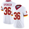 Washington #36 Spencer Player Football V Neck Short Sleeve White Jersey Malik For Men Youth Women Gift