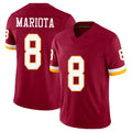 Washington #8 Mariota Player Football V Neck Short Sleeve Red Jersey Marcus For Men Youth Women Gift