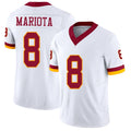 Washington #8 Mariota Player Football V Neck Short Sleeve White Jersey Marcus For Men Youth Women Gift