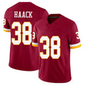 Washington #38 Haack Player Football V Neck Short Sleeve Red Jersey Matt For Men Youth Women Gift