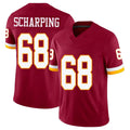 Washington #68 Scharping Player Football V Neck Short Sleeve Red Jersey Max For Men Youth Women Gift