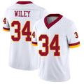 Washington #34 Wiley Player Football V Neck Short Sleeve White Jersey Michael For Men Youth Women Gift