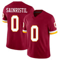 Washington #0 Sainristil Player Football V Neck Short Sleeve Red Jersey Mike For Men Youth Women Gift