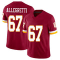 Washington #67 Allegretti Player Football V Neck Short Sleeve Red Jersey Nick For Men Youth Women Gift