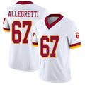 Washington #67 Allegretti Player Football V Neck Short Sleeve White Jersey Nick For Men Youth Women Gift
