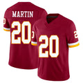 Washington #20 Martin Player Football V Neck Short Sleeve Red Jersey Quan For Men Youth Women Gift