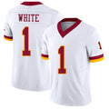 Washington #1 White Player Football V Neck Short Sleeve White Jersey Rachaad For Men Youth Women Gift
