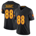 Washington #88 Cracraft Player Football V Neck Short Sleeve Black Jersey River For Men Youth Women Gift
