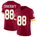 Washington #88 Cracraft Player Football V Neck Short Sleeve Red Jersey River For Men Youth Women Gift