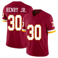 Washington #30 Henry Jr. Player Football V Neck Short Sleeve Red Jersey Robert For Men Youth Women Gift