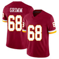 Washington #68 Grimm Player Football V Neck Short Sleeve Red Jersey Russ For Men Youth Women Gift
