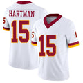 Washington #15 Hartman Player Football V Neck Short Sleeve White Jersey Sam For Men Youth Women Gift
