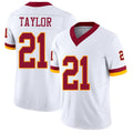 Washington #21 Taylor Player Football V Neck Short Sleeve White Jersey Sean For Men Youth Women Gift
