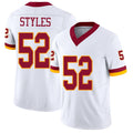 Washington #52 Styles Player Football V Neck Short Sleeve White Jersey Sonny For Men Youth Women Gift