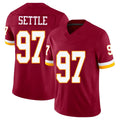 Washington #97 Settle Player Football V Neck Short Sleeve Red Jersey Tim For Men Youth Women Gift