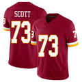 Washington #73 Scott Player Football V Neck Short Sleeve Red Jersey Trent For Men Youth Women Gift