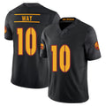 Washington #10 Way Player Football V Neck Short Sleeve Black Jersey Tress For Men Youth Women Gift